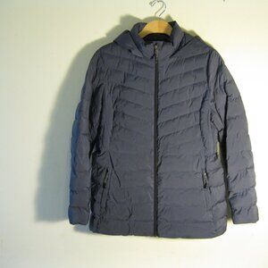 32 DEGREES Women's Wide Channel Hooded Puffer Full Zip Winter Jacket Black, L, M